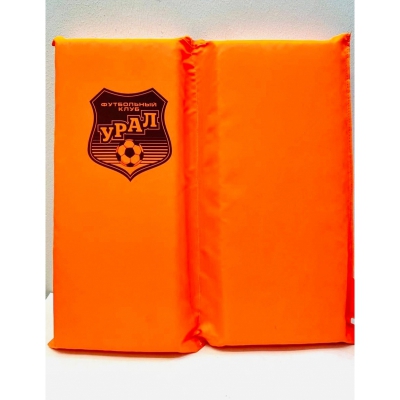 Подушка на сиденье с логотипом, оранжевая, 2023г.